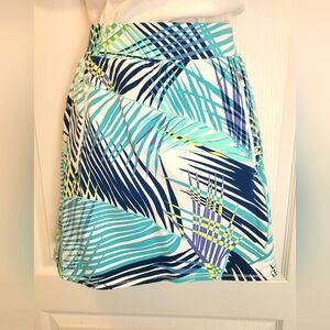 Tropical Print Skort in Blue and Aqua, S, NWT
